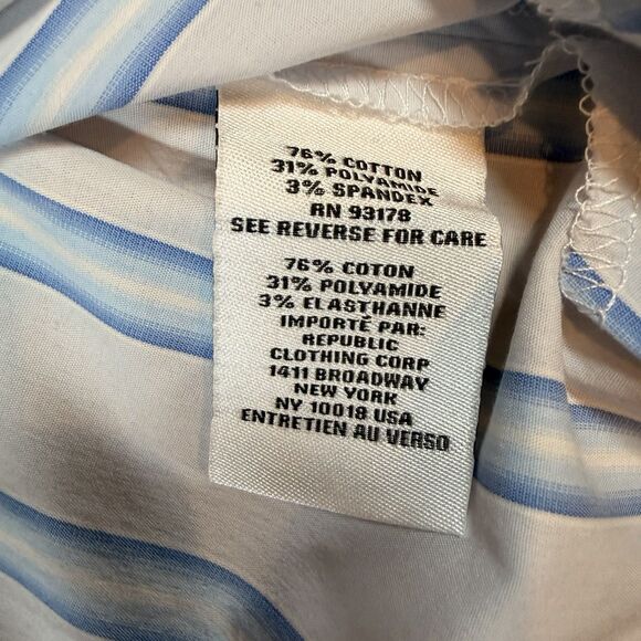 NWT Jason Wu Men's Casual Button Up Blue and White Stripe XL MSRP $68 - Picture 5 of 6